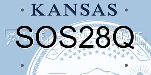 SOS28Q Kansas License Plate