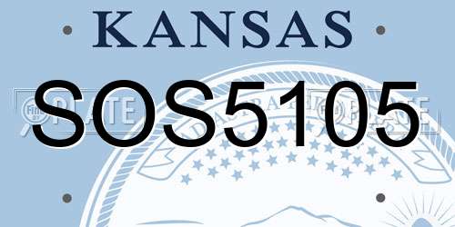 SOS5105 Kansas License Plate