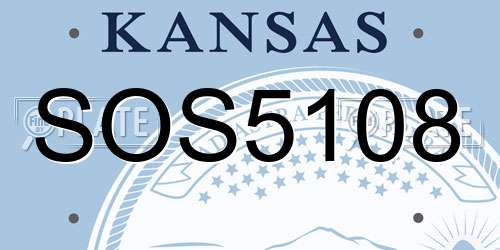 SOS5108 Kansas License Plate