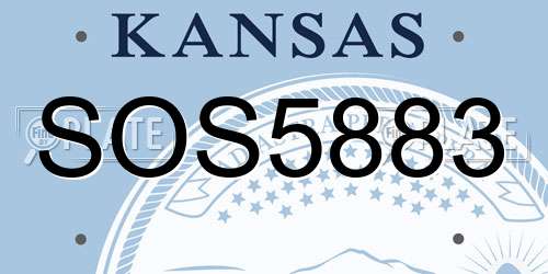 SOS5883 Kansas License Plate