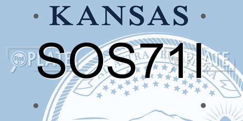 SOS71I Kansas License Plate