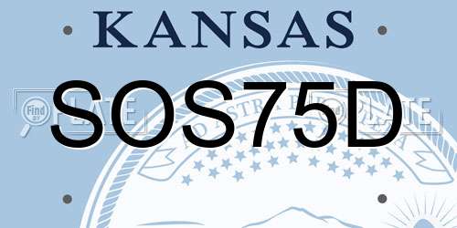 SOS75D Kansas License Plate