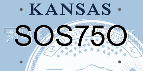 SOS75O Kansas License Plate