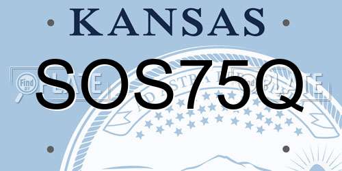 SOS75Q Kansas License Plate