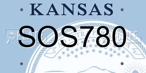 SOS780 Kansas License Plate
