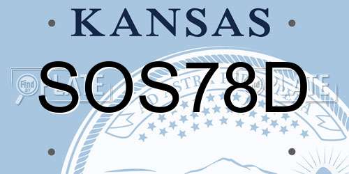 SOS78D Kansas License Plate