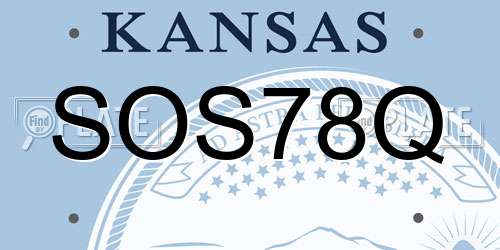 SOS78Q Kansas License Plate