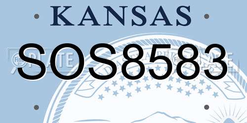 SOS8583 Kansas License Plate