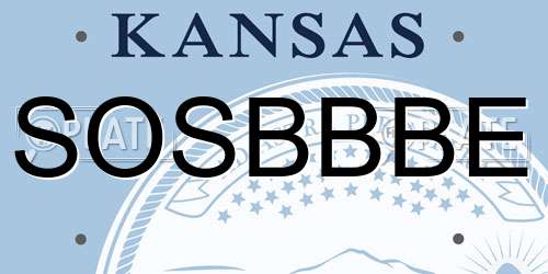 SOSBBBE Kansas License Plate