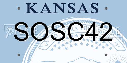 SOSC42 Kansas License Plate