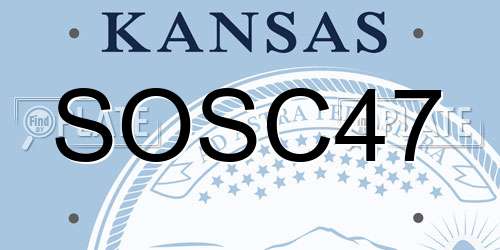 SOSC47 Kansas License Plate
