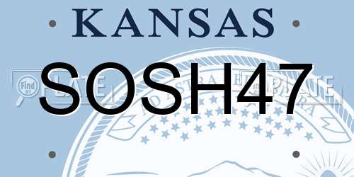 SOSH47 Kansas License Plate