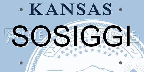 SOSIGGI Kansas License Plate
