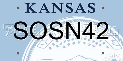 SOSN42 Kansas License Plate