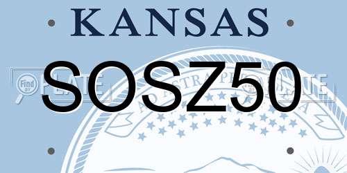 SOSZ50 Kansas License Plate
