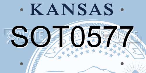 SOT0577 Kansas License Plate