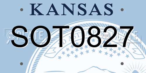 SOT0827 Kansas License Plate