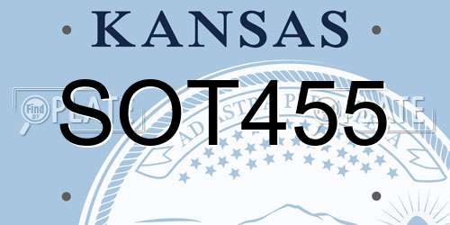 SOT455 Kansas License Plate
