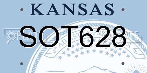 SOT628 Kansas License Plate