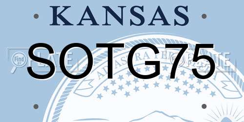 SOTG75 Kansas License Plate