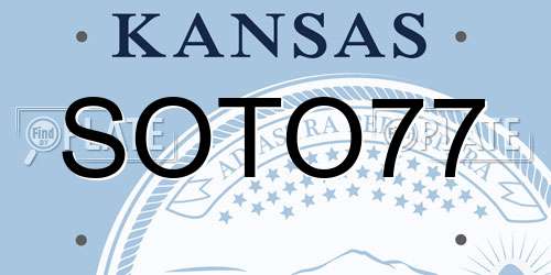 SOTO77 Kansas License Plate