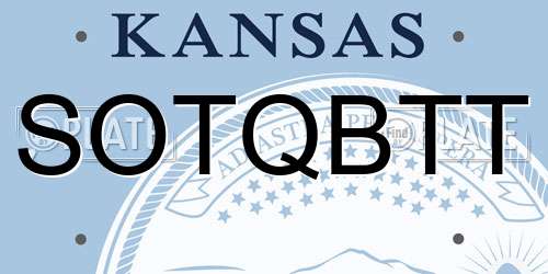 SOTQBTT Kansas License Plate