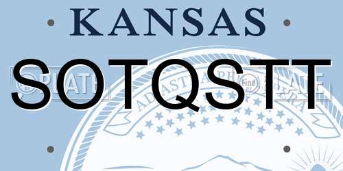 SOTQSTT Kansas License Plate