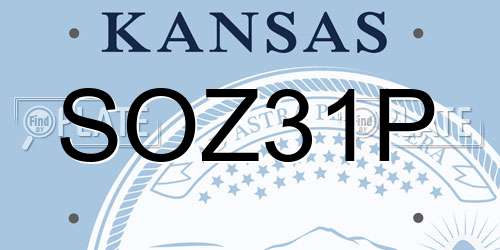SOZ31P Kansas License Plate