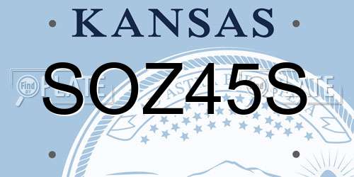 SOZ45S Kansas License Plate
