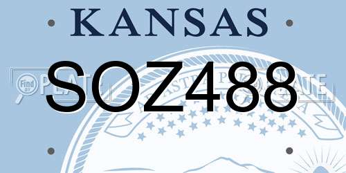 SOZ488 Kansas License Plate