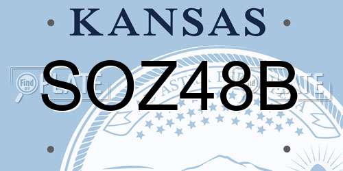 SOZ48B Kansas License Plate