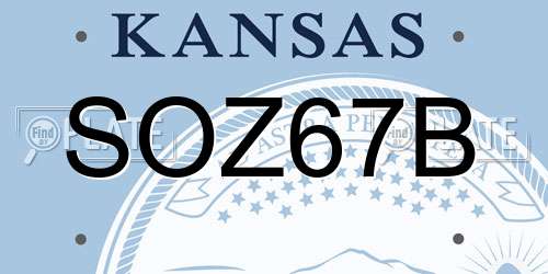 SOZ67B Kansas License Plate
