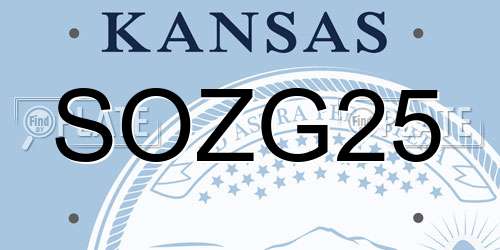 SOZG25 Kansas License Plate