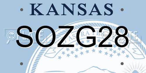 SOZG28 Kansas License Plate