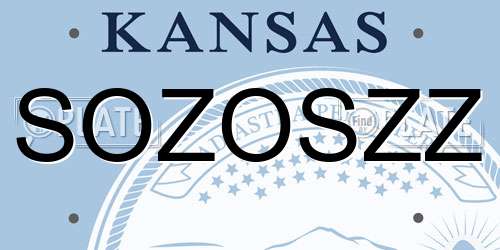 SOZOSZZ Kansas License Plate