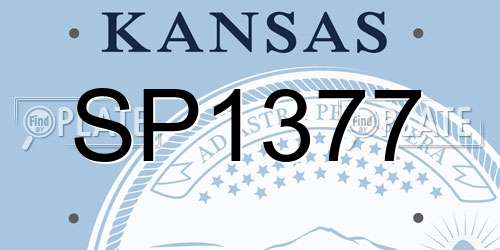 SP1377 Kansas License Plate