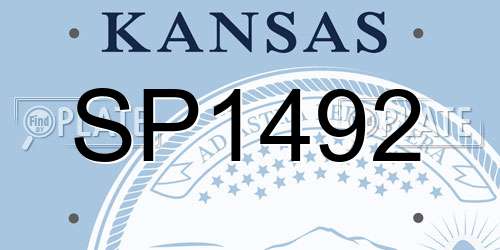 SP1492 Kansas License Plate