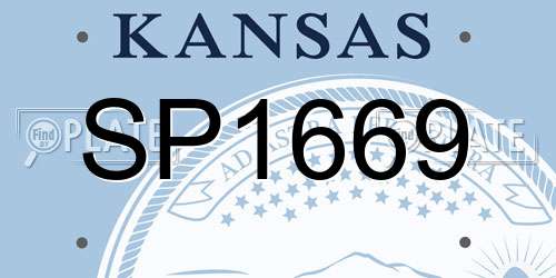 SP1669 Kansas License Plate