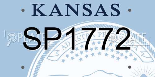 SP1772 Kansas License Plate