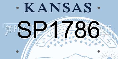 SP1786 Kansas License Plate