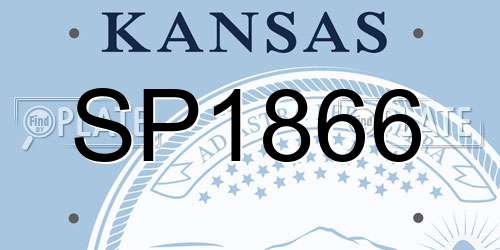 SP1866 Kansas License Plate