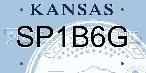 SP1B6G Kansas License Plate