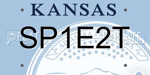 SP1E2T Kansas License Plate