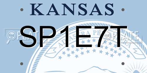 SP1E7T Kansas License Plate