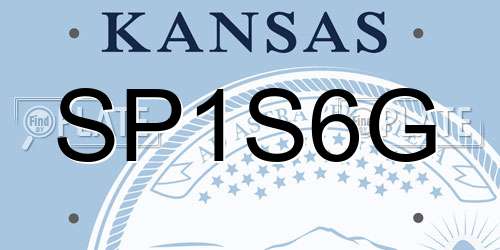 SP1S6G Kansas License Plate