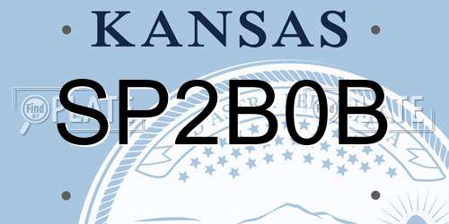 SP2B0B Kansas License Plate