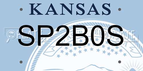 SP2B0S Kansas License Plate