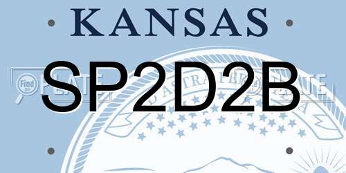 SP2D2B Kansas License Plate