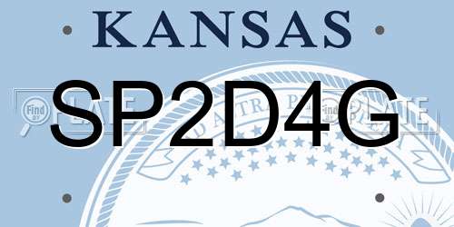 SP2D4G Kansas License Plate