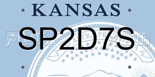 SP2D7S Kansas License Plate